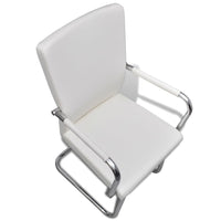 vidaXL Cadeiras de jantar cantilever 2 pcs couro artificial branco