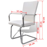 vidaXL Cadeiras de jantar cantilever 2 pcs couro artificial branco