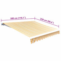 Lona toldo 3x2,5m (sem estrutura/caixa)  girassol/branco