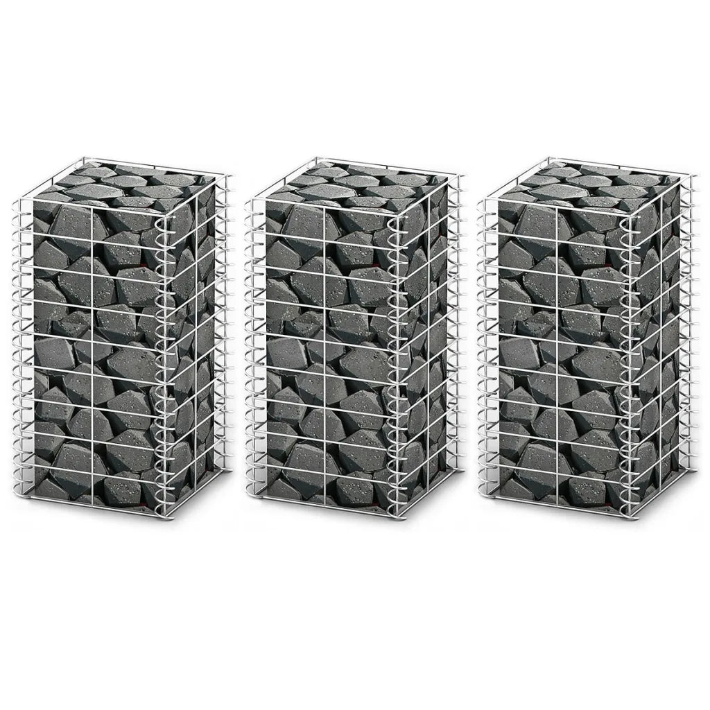 Conjunto de gabiões 3 pcs arame galvanizado