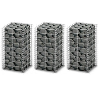 Conjunto de gabiões 3 pcs arame galvanizado