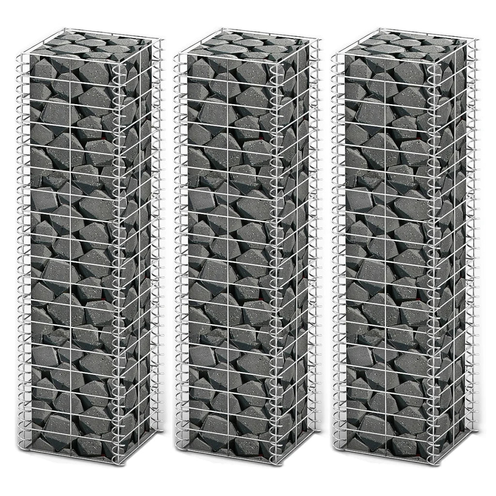 Conjunto de gabiões 3 pcs arame galvanizado