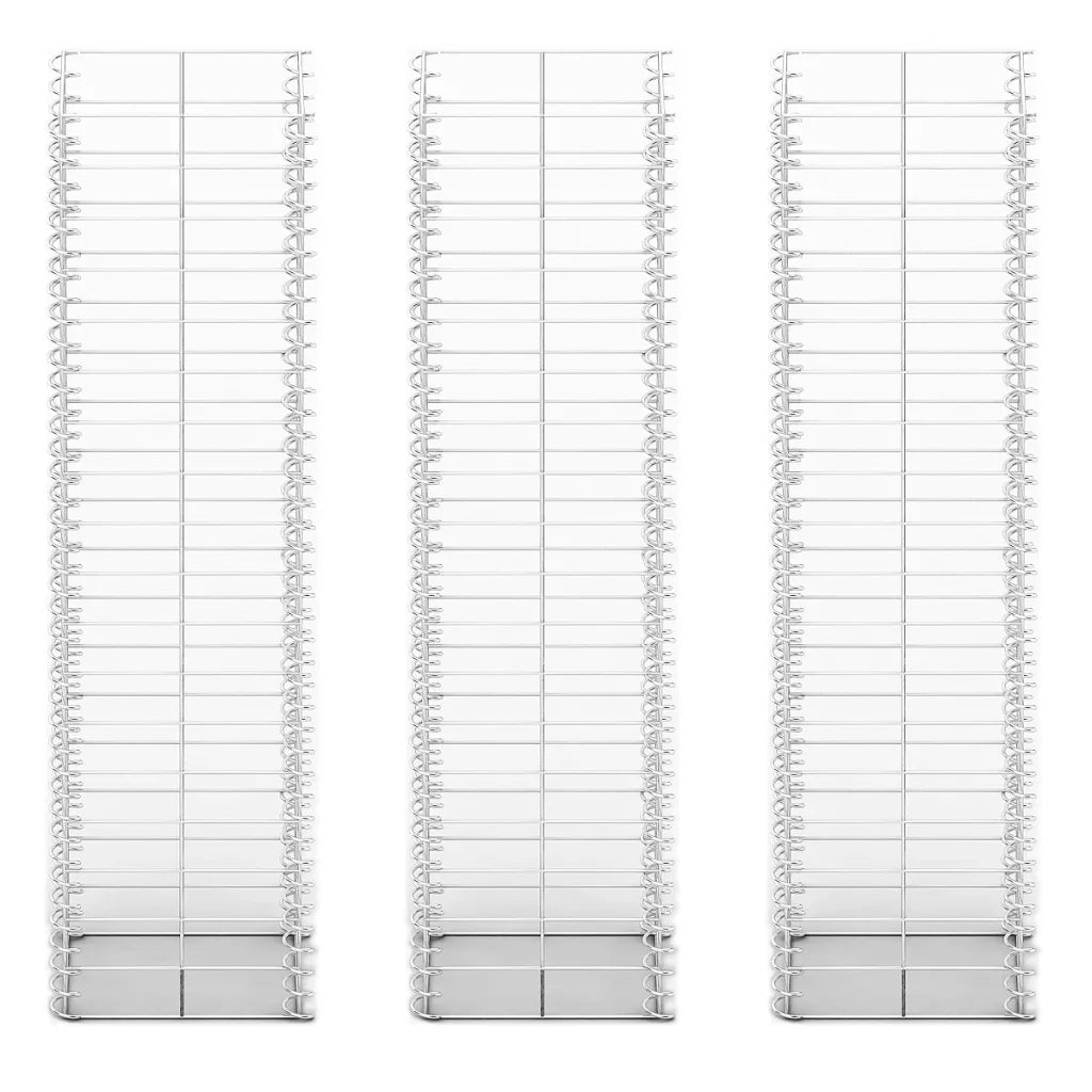 Conjunto de gabiões 3 pcs arame galvanizado