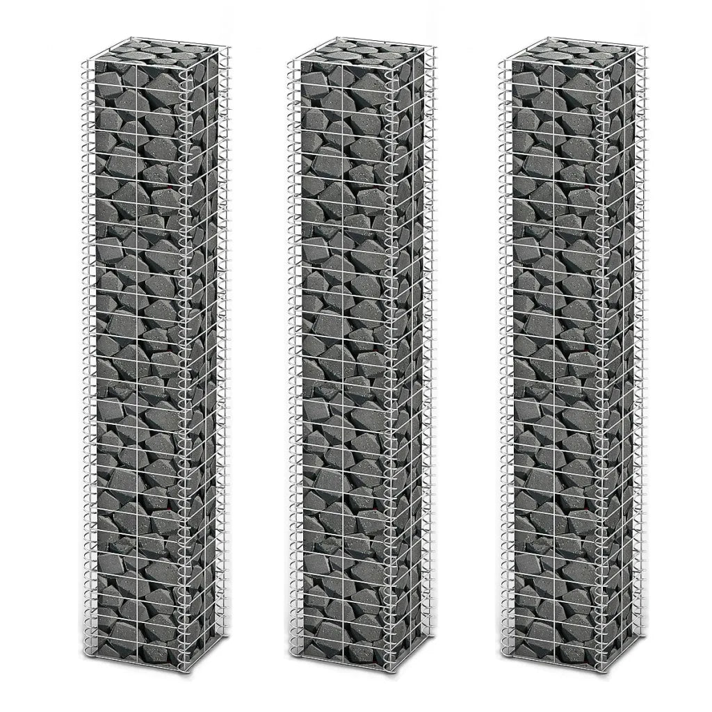 Conjunto de gabiões 3 pcs arame galvanizado