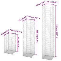 Conjunto de gabiões 3 pcs arame galvanizado
