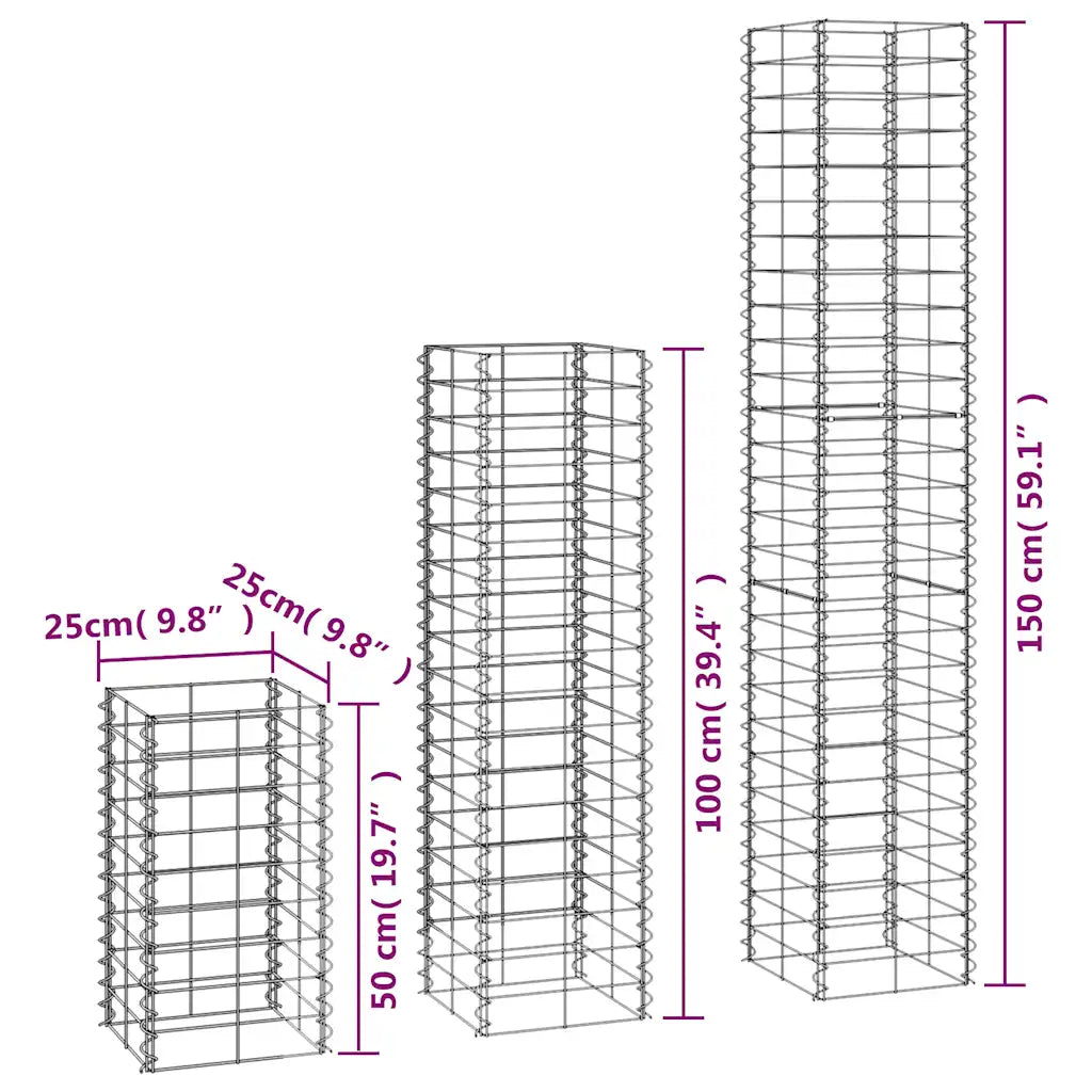 Conjunto de gabiões 6 pcs arame galvanizado