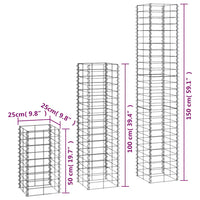 Conjunto de gabiões 6 pcs arame galvanizado