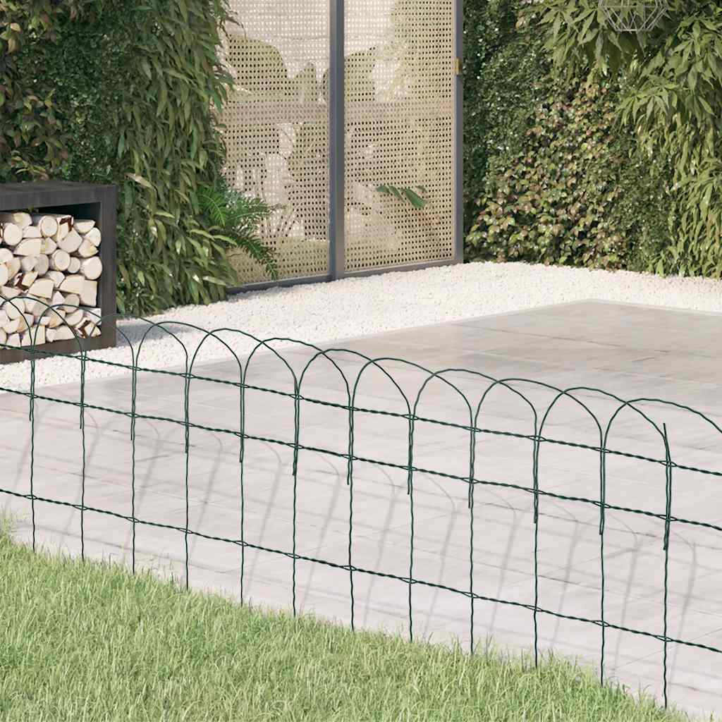 vidaXL Cerca divisória para jardim em ferro revestido a pó 10x0,4 m