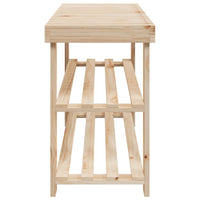 vidaXL Sapateira 2-em-1 com banco madeira de abeto maciça