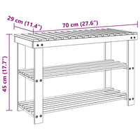vidaXL Sapateira 2-em-1 com banco madeira de abeto maciça