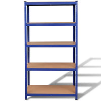 5-Layer Storage Shelf Blue Steel&Madeira de engenharia