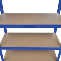 5-Layer Storage Shelf Blue Steel&Madeira de engenharia