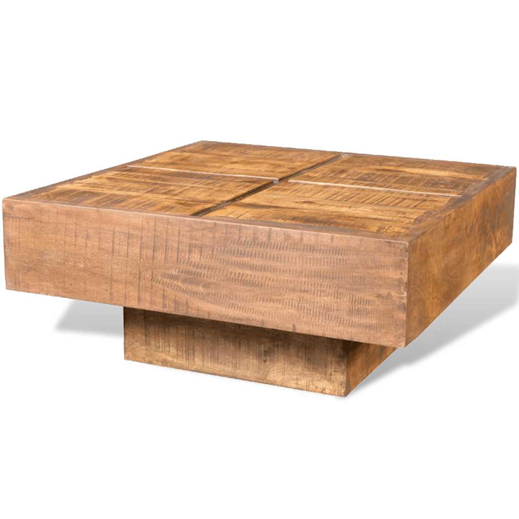 vidaXL Mesa de centro quadrada em madeira de mangueira maciça castanho