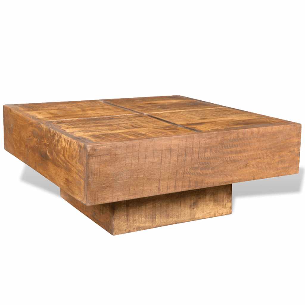 vidaXL Mesa de centro quadrada em madeira de mangueira maciça castanho