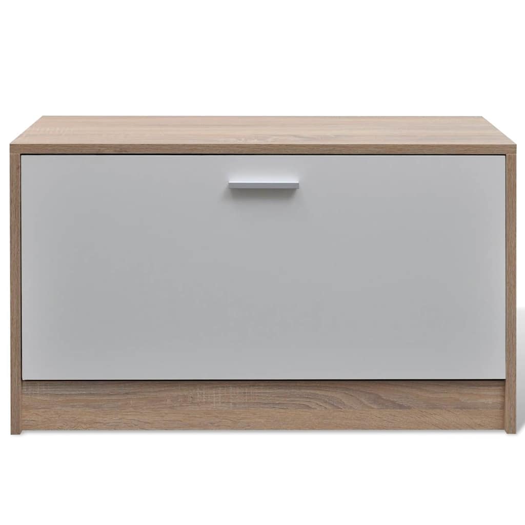 Conjunto de sapateira 3 em 1 branco e carvalho