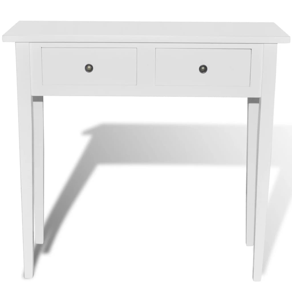 vidaXL Toucador/mesa consola com duas gavetas branco