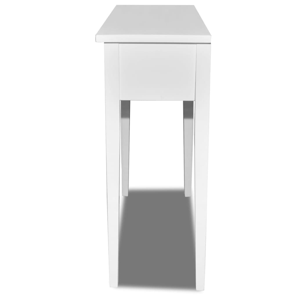 vidaXL Toucador/mesa consola com duas gavetas branco