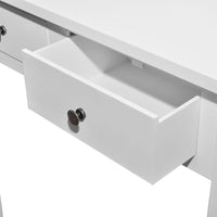 vidaXL Toucador/mesa consola com duas gavetas branco