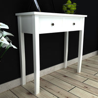 vidaXL Toucador/mesa consola com duas gavetas branco