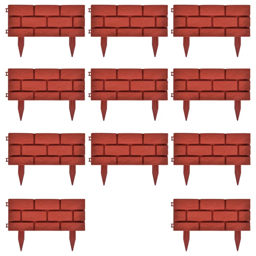 Divisória de relvado com design de tijolo 11 pcs