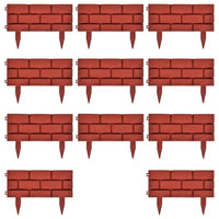 Divisória de relvado com design de tijolo 11 pcs