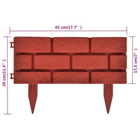 Divisória de relvado com design de tijolo 11 pcs