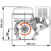 Motor a gasolina 6,5 CV 4,8 kW preto