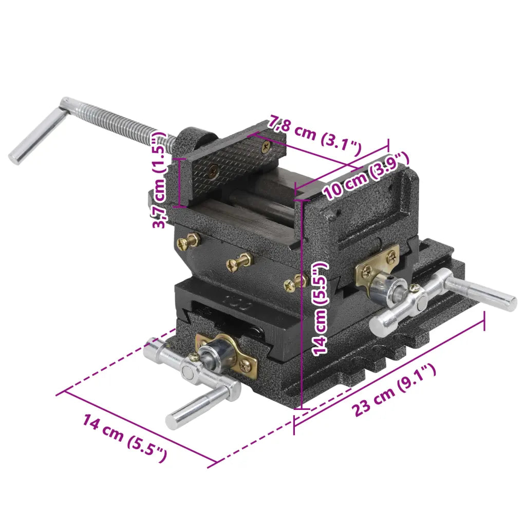 Torno-prensa manual com corrediça transversal 78 mm