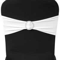 Banda decorativa para cadeira, elástico, em  com fivela diamante