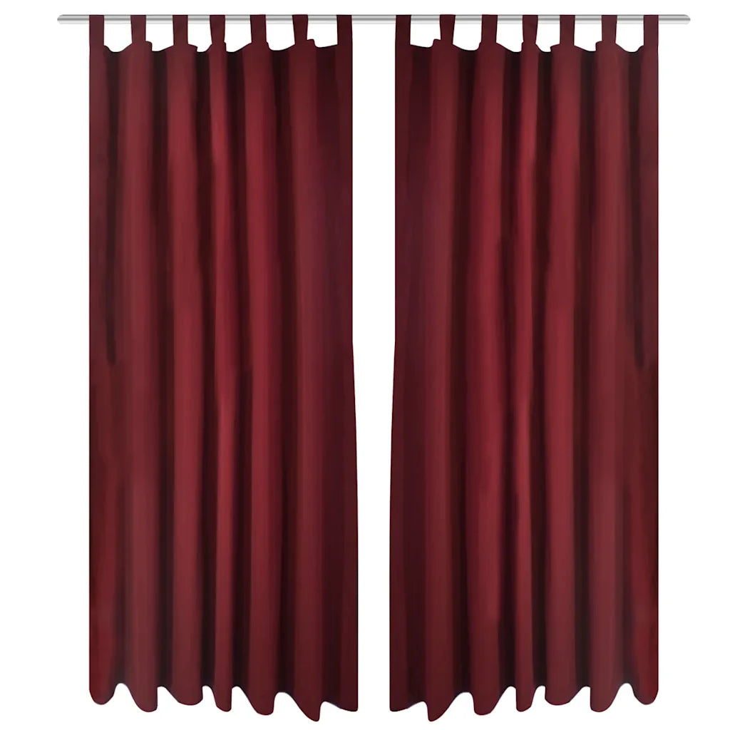 Cortinas de cetim + presilhas 2 pcs, bordeaux 140 x