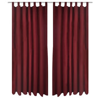 Cortinas de cetim + presilhas 2 pcs, bordeaux 140 x