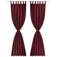 Cortinas de cetim + presilhas 2 pcs, bordeaux 140 x