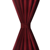 Cortinas de cetim + presilhas 2 pcs, bordeaux 140 x