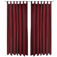 Cortinas de cetim com laços, 2 pcs, bordô, 140 x