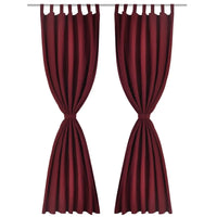 Cortinas de cetim com laços, 2 pcs, bordô, 140 x