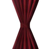 Cortinas de cetim com laços, 2 pcs, bordô, 140 x