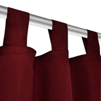 Cortinas de cetim com laços, 2 pcs, bordô, 140 x