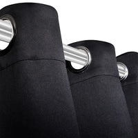 2 pcs Cortinas Blecaute com Argolas de Metal Preta