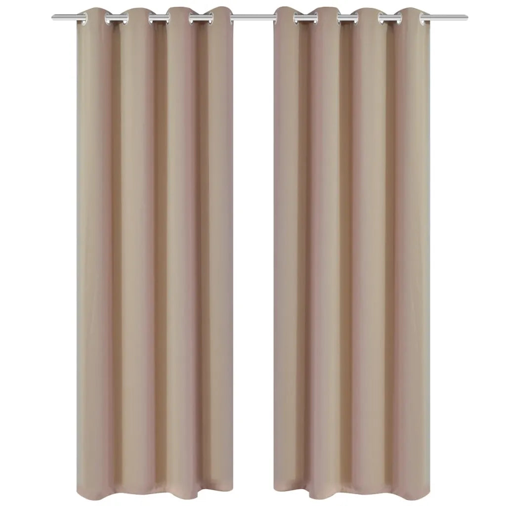 Cortinas opacas com anéis metálicos, 2 peças,,