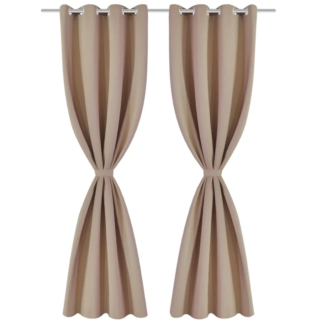 Cortinas opacas com anéis metálicos, 2 peças,,