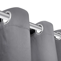 Cortinas opacas com anéis metálicos, cinzento, 2 pcs,