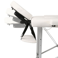 vidaXL Mesa massagens dobrável 2 zonas estrutura alumínio branco nata