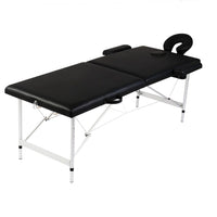vidaXL Mesa massagem dobrável 2 zonas estrutura alumínio preto
