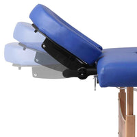 vidaXL Mesa massagens dobrável 4 zonas estrutura de madeira azul