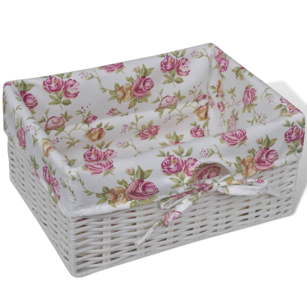 vidaXL Armário com 1 gaveta e 2 cestos madeira paulownia branco