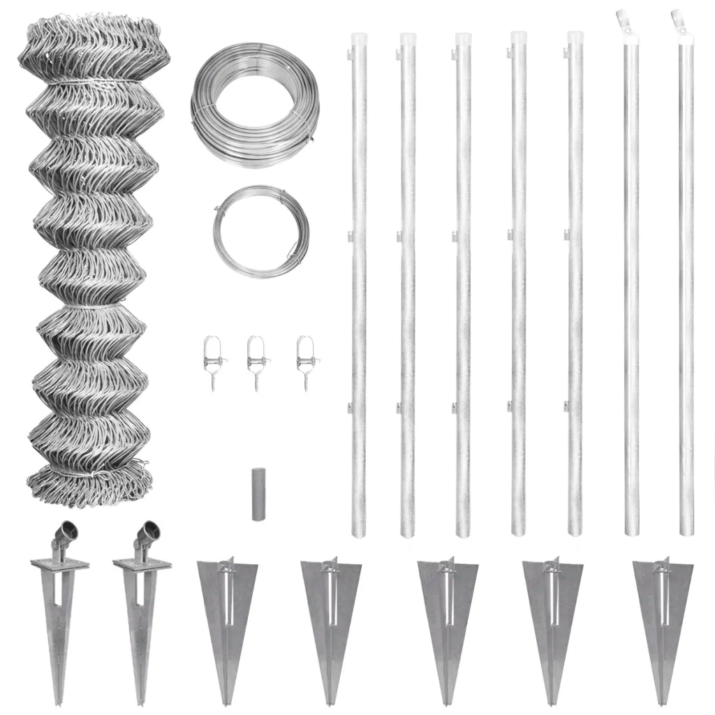 Cerca de arame com postes/espetos 15x0,8 m aço galvanizado
