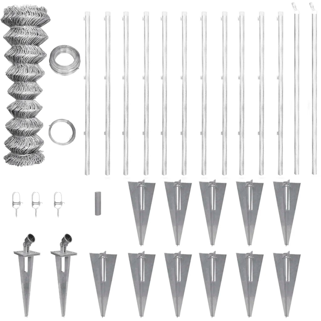 Cerca de arame com postes/espetos 25x1,5 m aço galvanizado