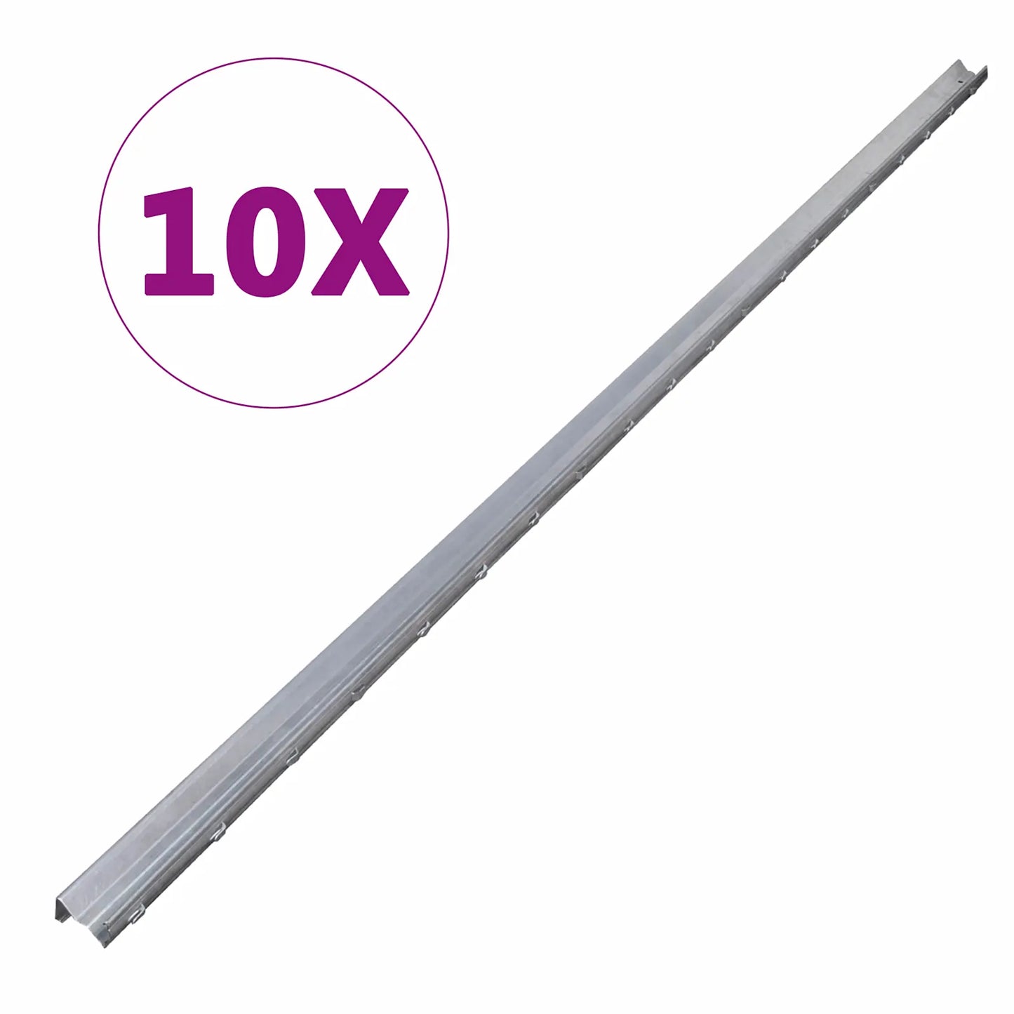 Poste de Cerca 10 pcs   Aço