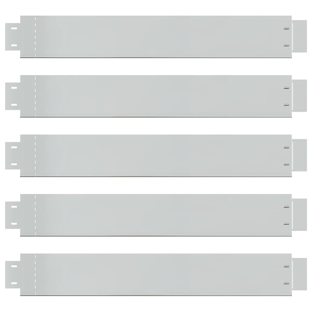 vidaXL Conjunto 5 painéis vedação relvado 100 x 14 cm aço galvanizado