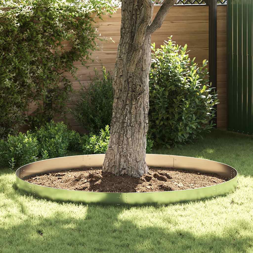 vidaXL Conjunto 5 painéis vedação relvado 100 x 14 cm aço galvanizado